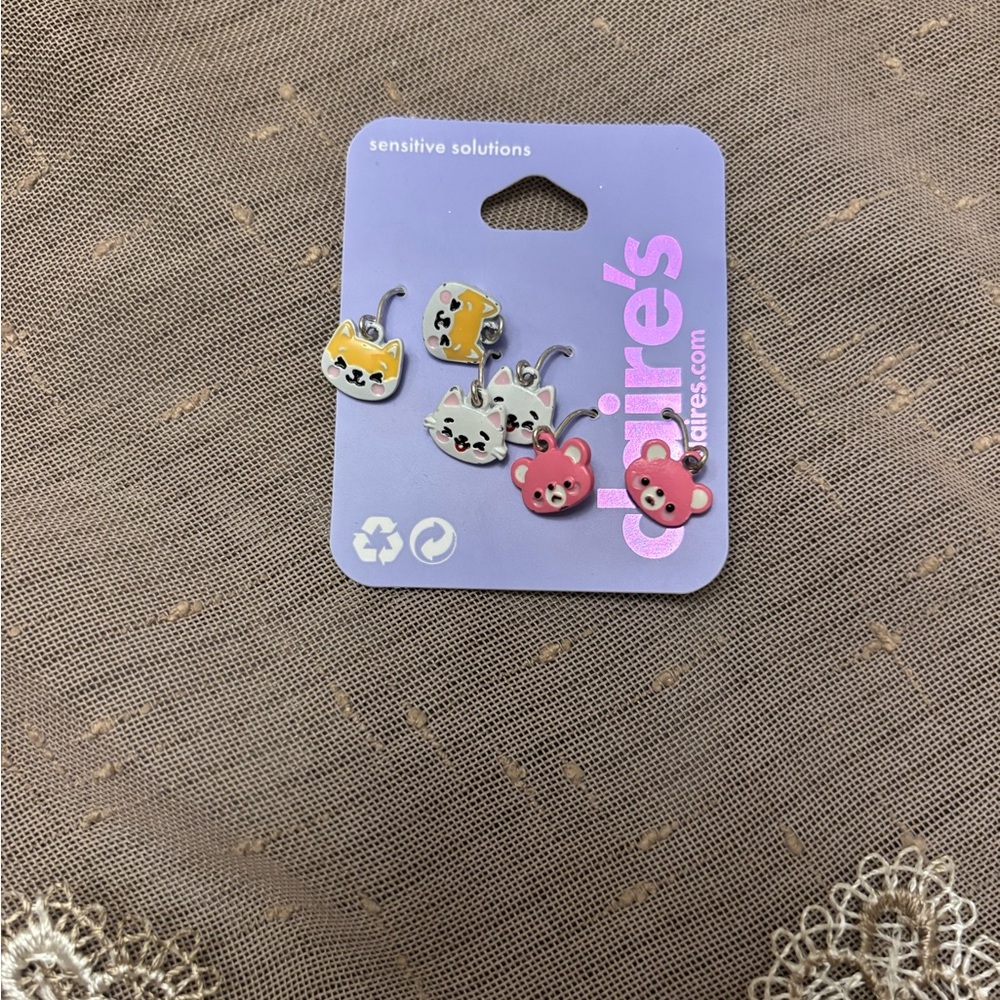 Claire's Multicolor Cat Earrings Set